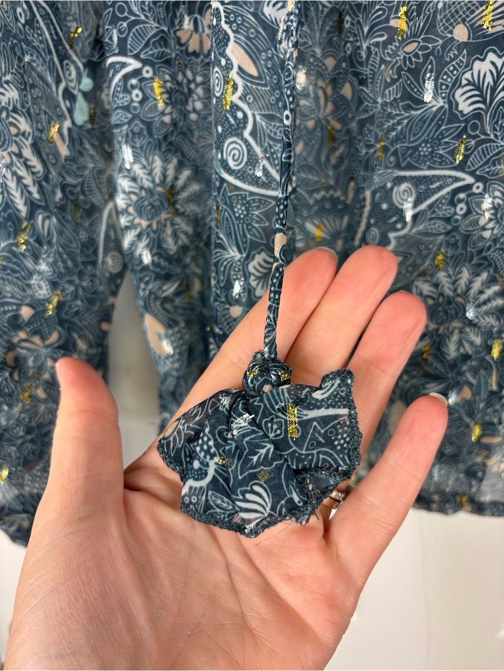Anthropologie Let me be sheer puff sleeve blouse sz xs - Picture 8 of 10
